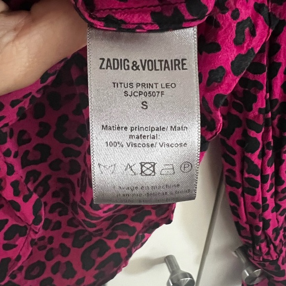 ZADIG & VOLTAIRE - pink leopard print top - small - Picture 3 of 3